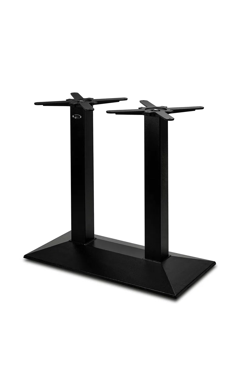 Premium Doppel-Tischgestell - PJ7069 | schwarz | Höhe 71 cm | Bodenplatte 80×40 cm | max. Tischplattengröße 160x80 cm | Ideal für Esstische