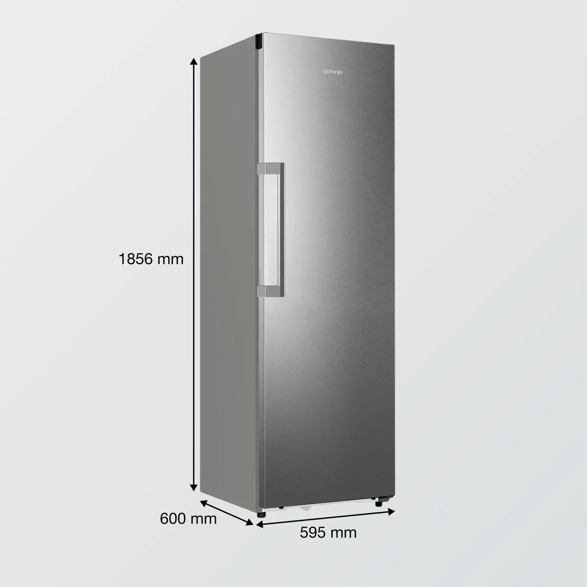 Gorenje RN618C6X6WF Kühlschrank, 372 Liter, SmartFit, 185cm Höhe, CrispZone mit Feuchteregler, Wifi, Flaschenhalter, Easy-open Griff, Inverter, BxHxT: 59,5×185,6×60 cm, Edelstahl