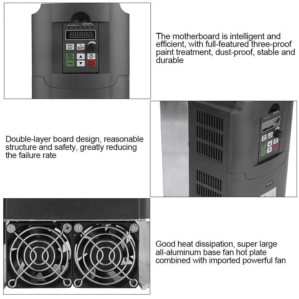 Frequenzumrichter, VFD 7,5 kW 220 V AC Einphaseneingang 3-Phasen 30 VAC Ausgang 7,5 kW, Boost Frequenzumrichter