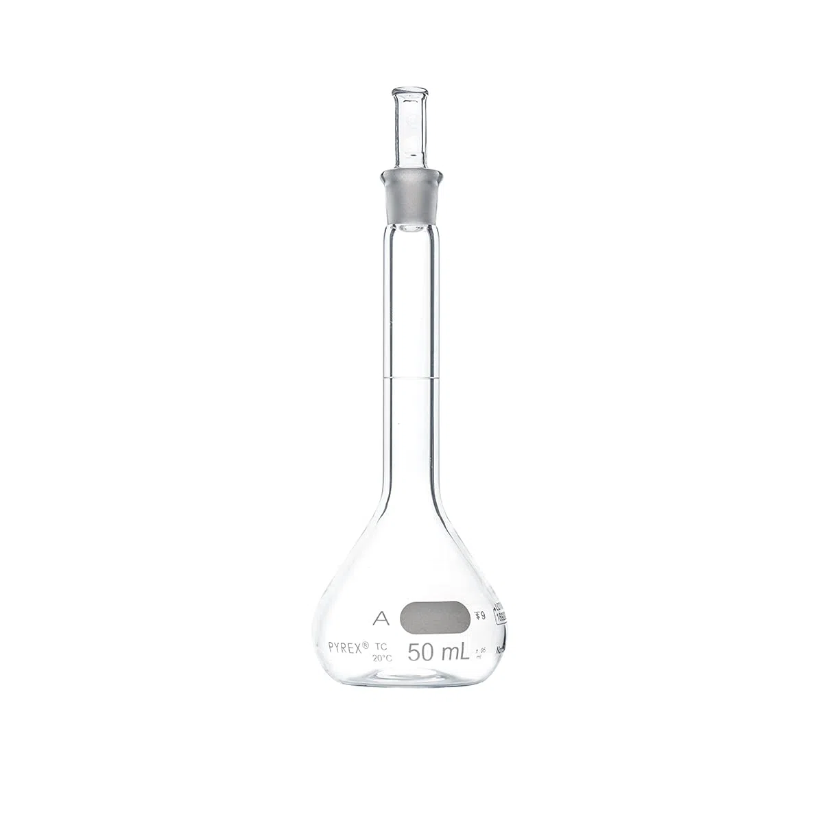 PYREX Klasse A Volumetrische Flasche mit PYREX Glas Standard Taper Stopper - Borosilikatglas Flasche - Glas Chemie Flasche für Labor, Klassenzimmer oder Zuhause - PYREX Laborglas