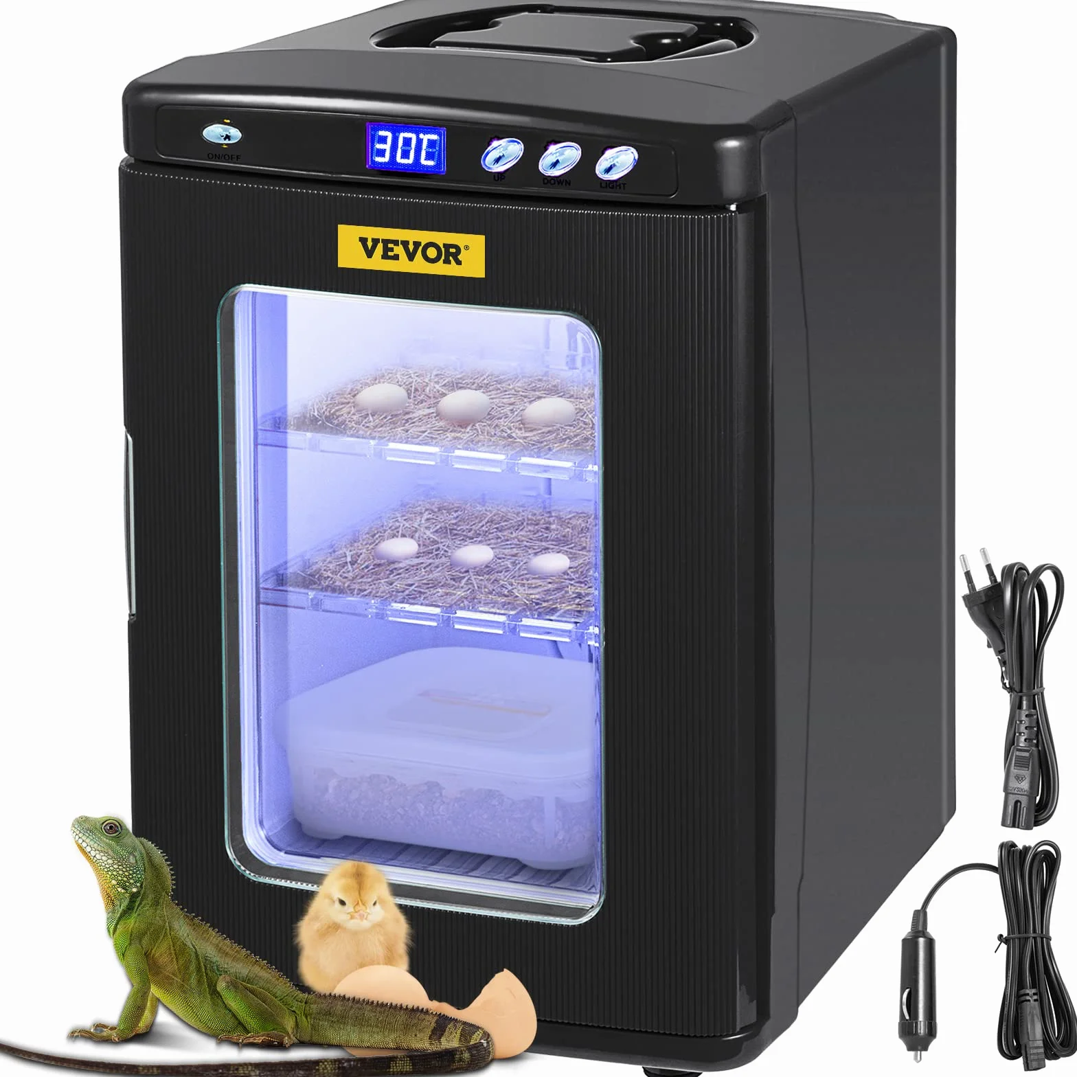 Inkubator 5°-60°C (36-140°F), 25 l, automatisches Brutgerät mit konstanter Temperatur für Reptilien oder Amphibien