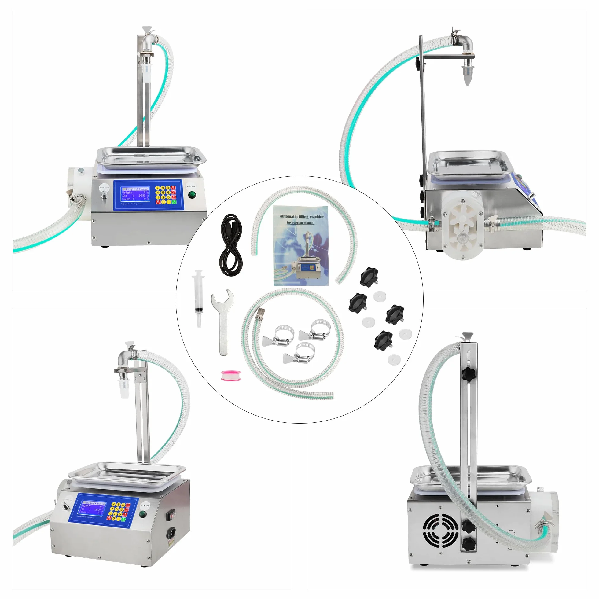 Effiziente Flüssigkeitsfüllmaschine, 20-10000-ml-Flaschenfüllmaschine, Schlauchpumpen-Wiegefüllmaschine für viskose Flüssigkeiten mit Honigmarmelade