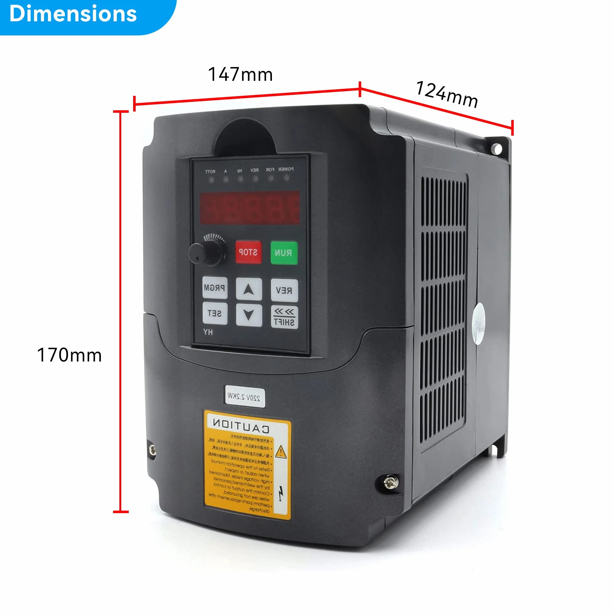RATTMMOTOR Frequenzumrichter,2.2KW 220V Automatisierung Umrichter VFD,1-/3-Phasen-Eingang auf 3-Phasen-Ausgang Variable Frequency Driver Inverter mit 2m Verlängerungskabel