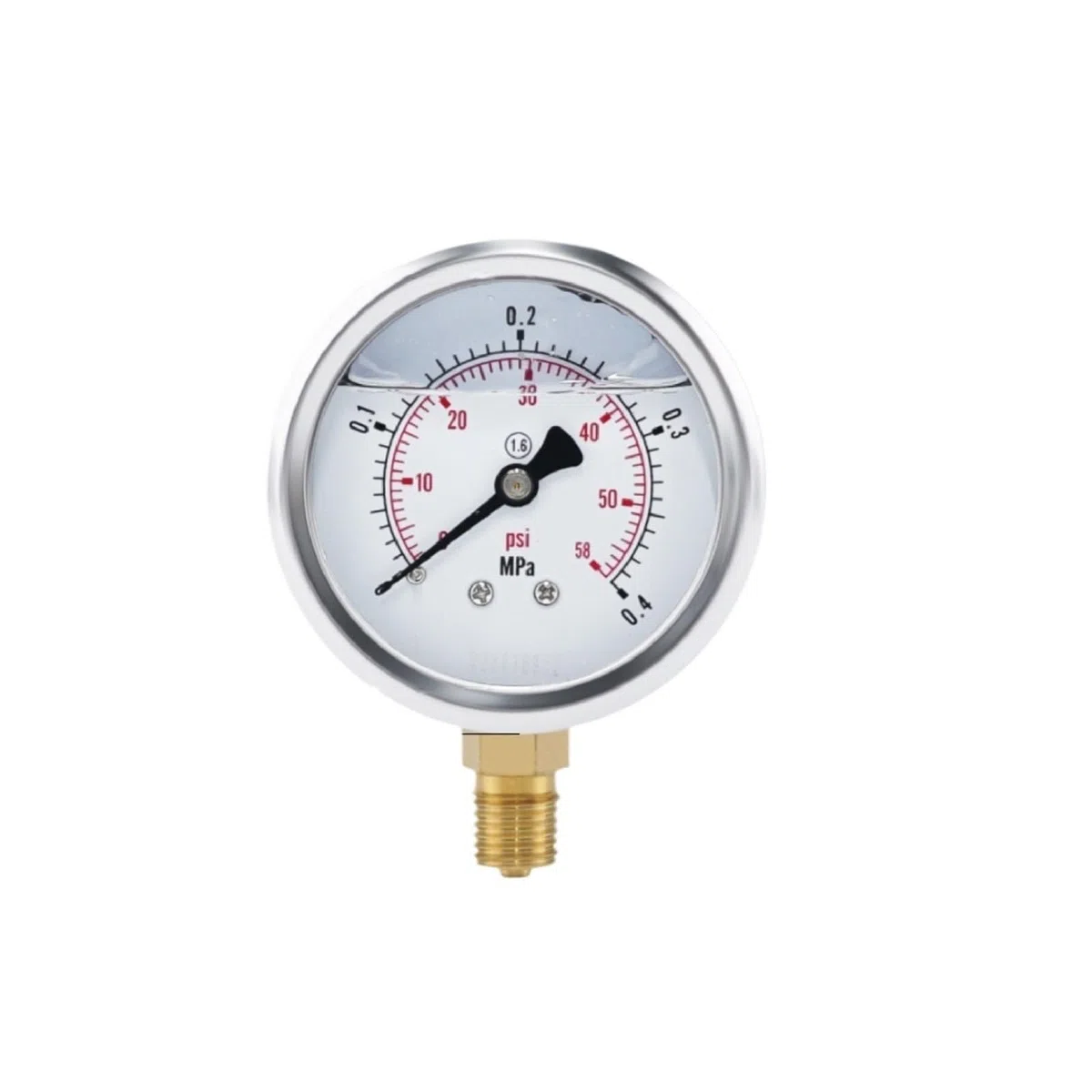 Präzises digitales Manometer, hydraulisches Manometer YTN60 aus Edelstahl mit Doppelskala, PSI, Vakuum, Öl, Wasser(0-60Mpa)