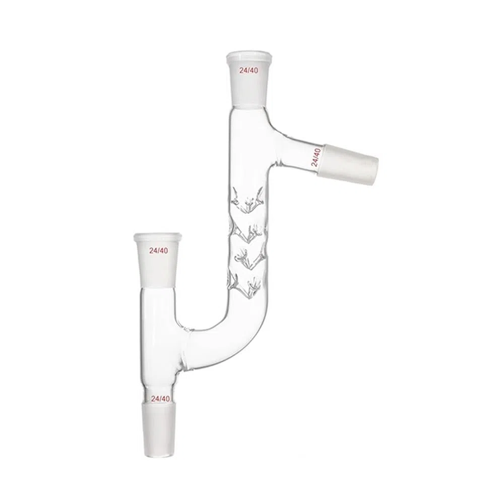 24/40 60 mm Vierwege-Destillationskopf aus Glas, Laborglas