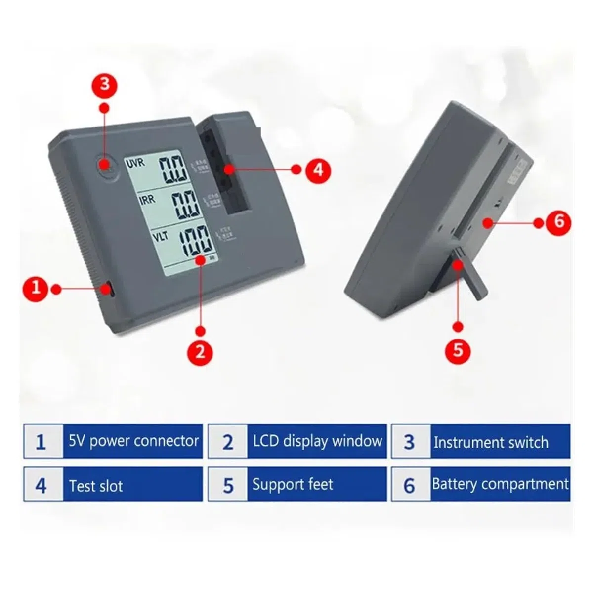 Fenstertönungsmessgerät, Solarfolien-Transmissionsmessgerät, VLT UV-Unterdrückungstester LS101 Tönungs-Solarfolien-Transmissionsmessgerät Hohe Präzision