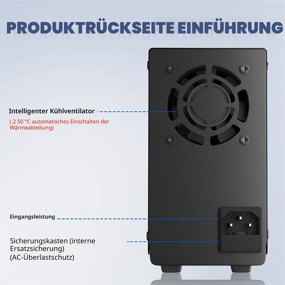 Labornetzteil 120V 3A, Einstellbares Labornetzgerät mit OCP/OVP, Ausgangsschalter und Encoderregelung, DC-Schaltnetzteil 18W USB-A/Typ-C Schnellladeschnittstelle/Prüfung/Wartung/Galvanik