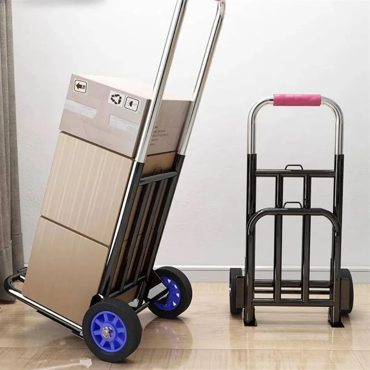 Handwagen Klappbar Zusammenklappbarer Handwagen, tragbarer Treppensteig-Einkaufswagen for den Außenbereich, verstellbarer Wagen, Gepäckanhänger, robuster, faltbarer Handsack FüR GepäCk Reisen Einkaufe