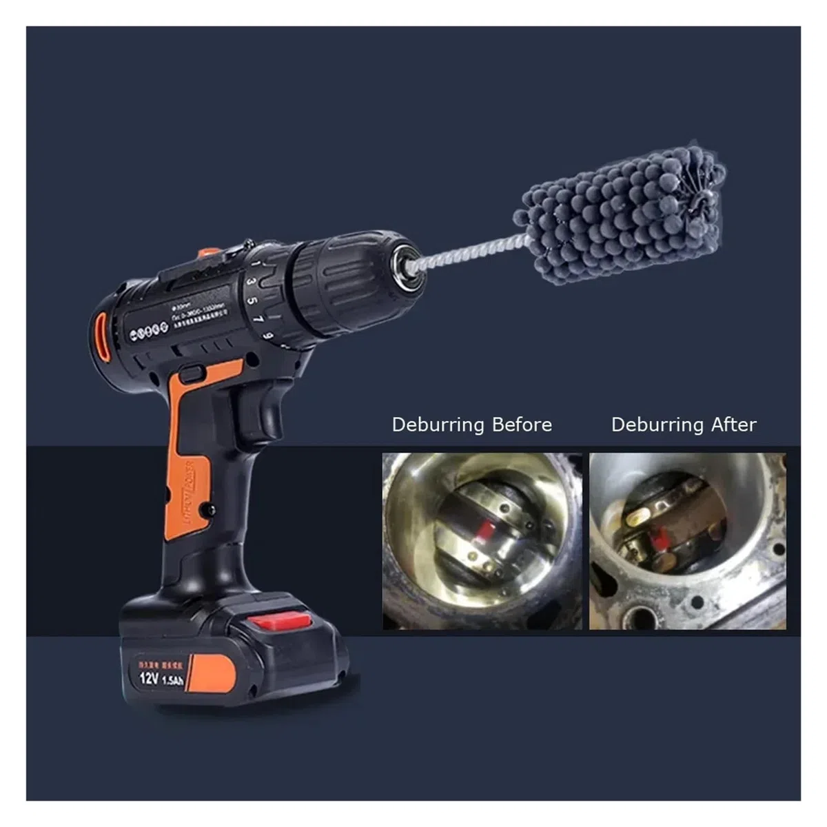 Zylinder Honbürste flexibel Korn 1 Stück, Körnung 240, flexible Zylinder-Hon-Schleifkugel-Polierbürsten Φ4-110 mm(L260xDia110mm)