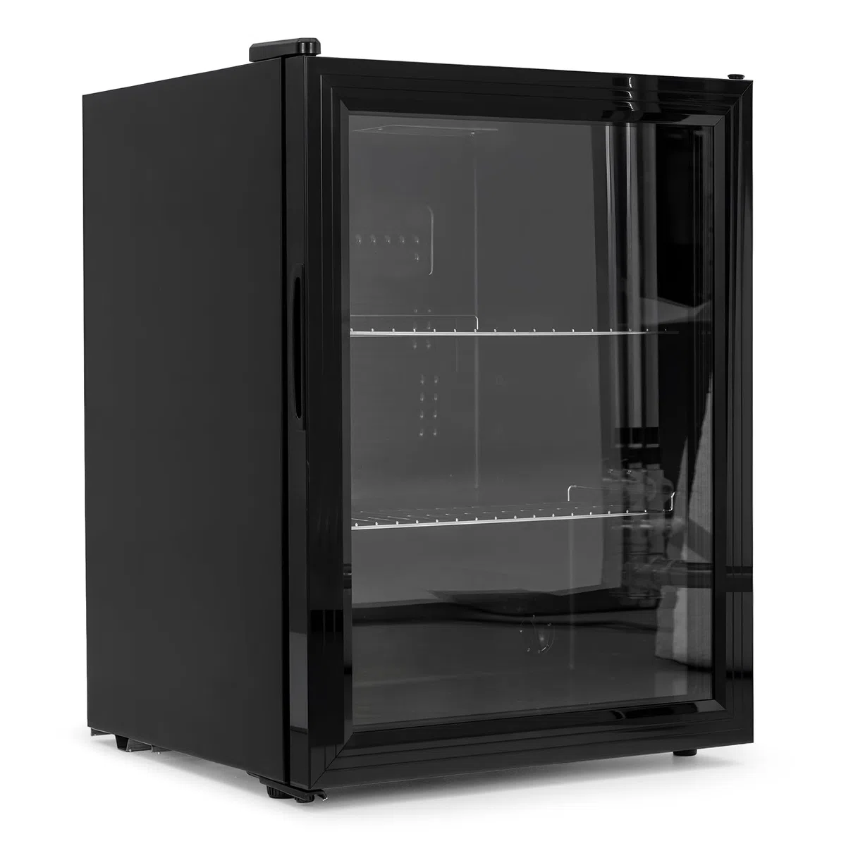 Mini Getränkekühlschrank 60L mit Glastür – Kompakter Kühlschrank mit verstellbaren Ablagen, leise Kompressor Kühlung, LED Beleuchtung für Bier, Wein, Zuhause, Büro [Energieklasse D]