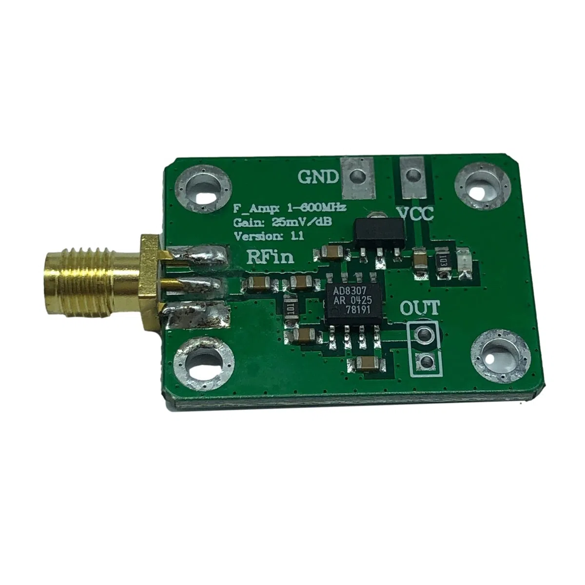 AD8307 HF-Leistungsmesser Logarithmischer Detektor Leistungserkennung 1-600 MHz HF-Detektor-Leistungsmesser