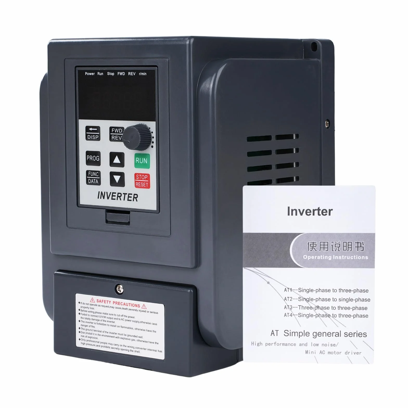 Jadeshay Frequenzumrichter 2,2 kW VFD Drehzahlregler 1 Phasen 220V Eingang 3 Phasen 380VAusgang AC220V Wechselrichter Motordrehzahlregler für Motor