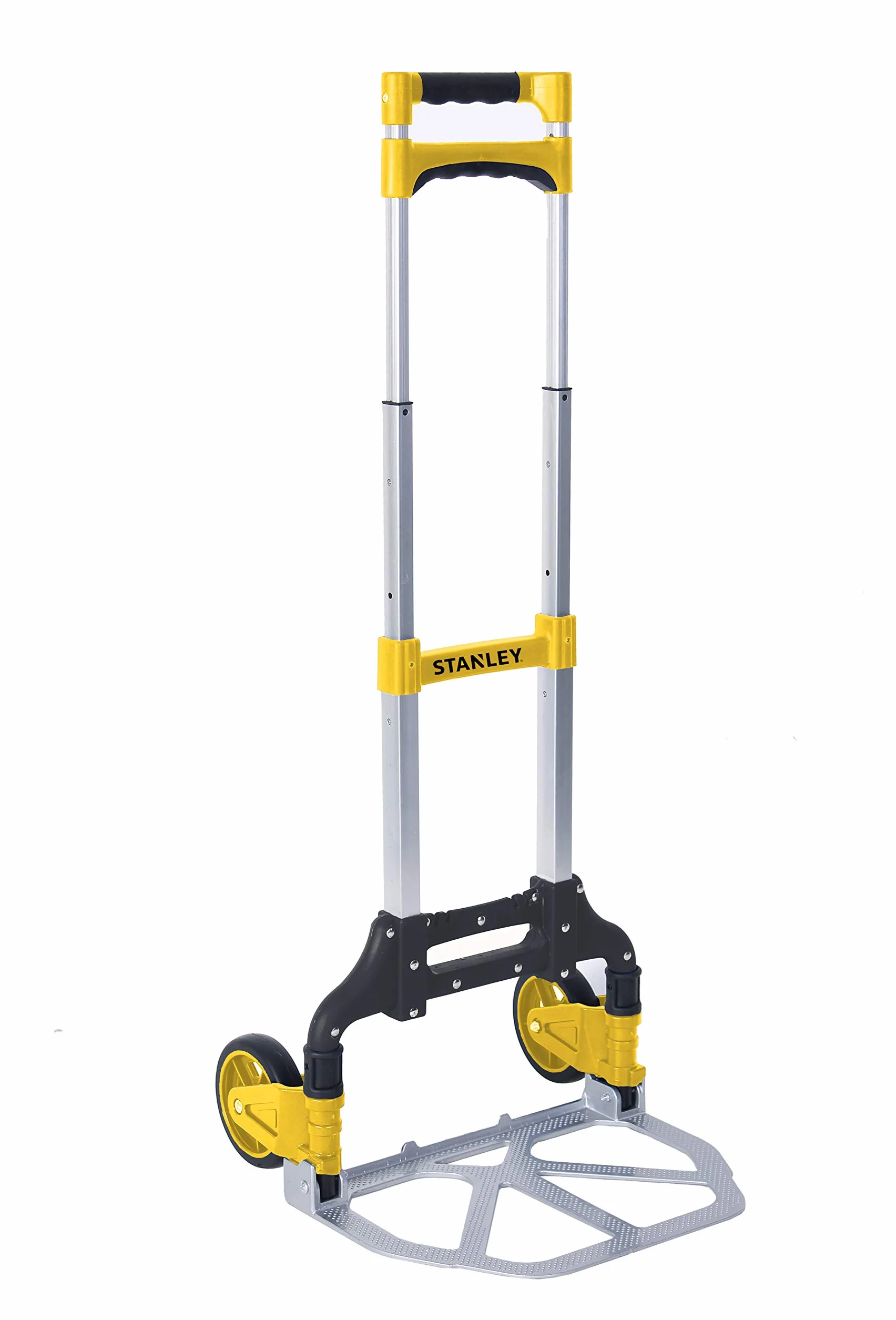 STANLEY klappbare Sackkarre, Tragkraft 70Kg, SXWTD-FT516, Abmessungen Ladefläche 39x28cm, inklusive elastischem Spanngurt, platzsparend verstaubar, Anti-Rutsch Platte