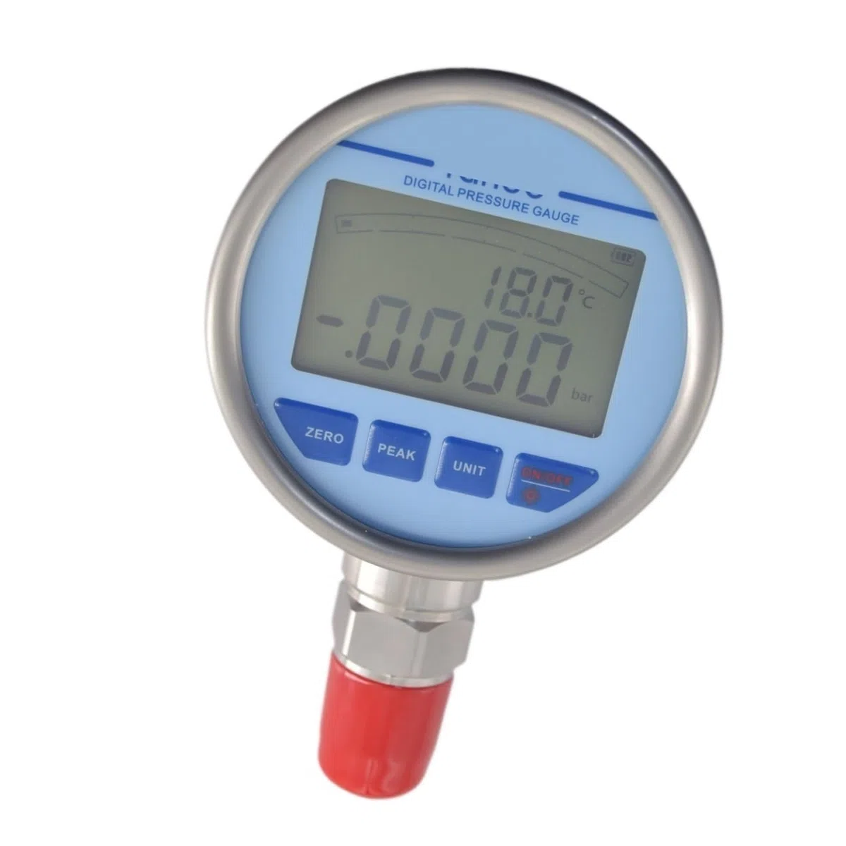 Digitales Manometer, 1/2" NPT Edelstahl-Manometer for industrielle hydraulische pneumatische Geräte(0-250KPa)