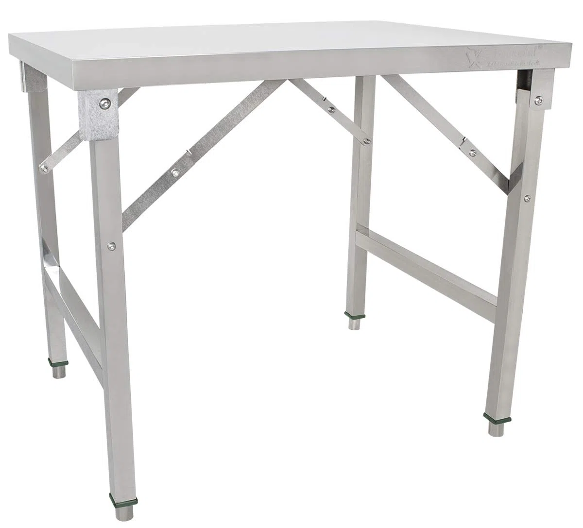 Beeketal 'BA90-70K' Edelstahl Küchen Arbeitstisch klappbar mit 110 kg Tragkraft und justierbaren Stellfüßen, Abmessung Klapptisch aufgebaut (L/B/H): ca. 900 x 690 x 800 mm