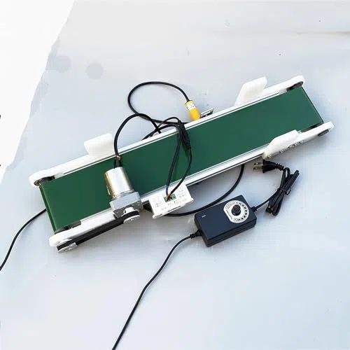 Desktop-Förderband mit automatischem Zähler, einstellbare Geschwindigkeit, 1,8–7,6 cm/s, 10 x 100 cm, 116 U/min, perfekt für wissenschaftliche Experimente, pädagogisches Werkzeug für