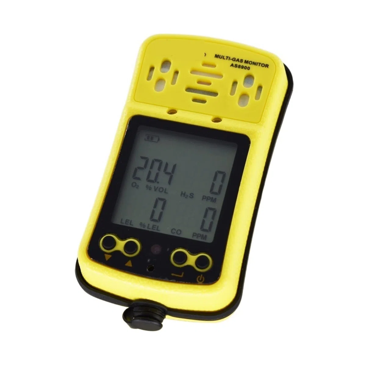 Gaswarngerät, Smart Sensor AS8900 Tragbarer Multi-Gasdetektor Monitor 4 in 1 O2 H2S CO Brennbares Gas Sauerstoff Schwefelwasserstoff Kohlenmonoxid