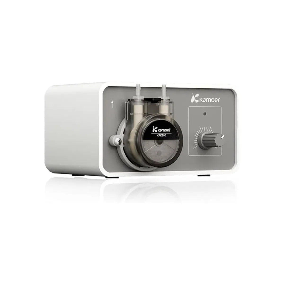 Kamoer M1-KPK200 Kleine Schlauchpumpe, 12 V mit niedrigem Durchfluss, 25–150 ml/min, einstellbare Geschwindigkeit, Flüssigkeitsdosierpumpe für Labor, Fabrik, Zuhause, mit Netzadapter
