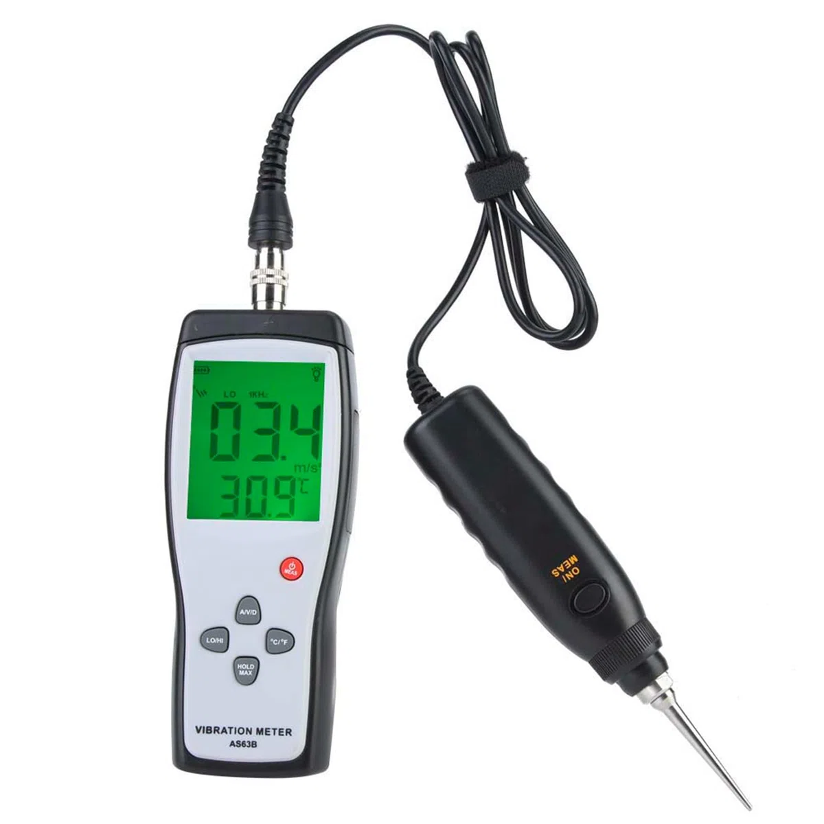 Vibrationsanalysator-Tester, LCD-Vibrationsanalysator, LCD-Vibrationstester, Messgerät, Vibrometer, Messgerät, Analysator, Vibrationstester AS63B, Analysieren Sie den Eingang