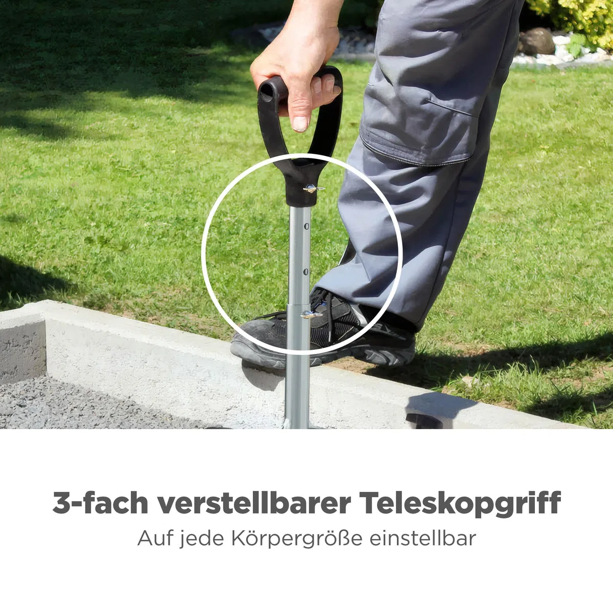 blizz-z Ergo-Plattenheber mit verstellbaren Teleskopgriff (Spannweite: 300 mm - 620 mm) | Tragkraft bis 60 kg | Verlegen von schwerer großformatiger Platten | Made in Germany