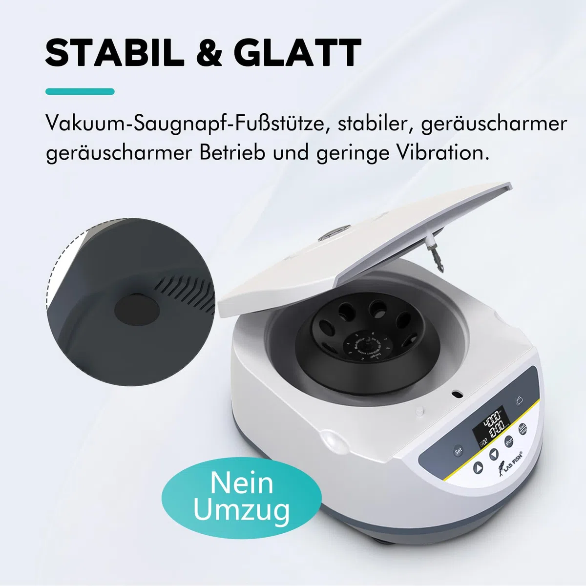 LAB FISH Labor Zentrifuge für 2ml 5ml 10ml 15ml Röhrchen, 500-5000 U/min Niedrigtourig, Max. 3074xg, 8-fach Rotor, Ideal für PRP/PRF