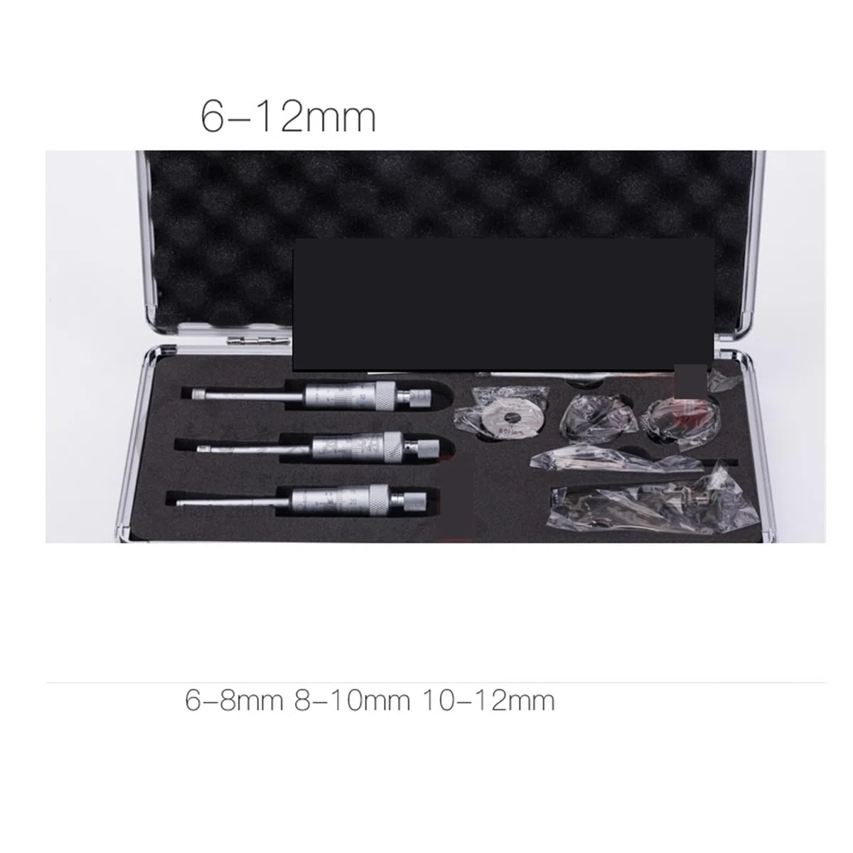 Dreipunkt-Innendurchmesser-Mikrometer Dreipunkt-Innenmessschrauben-Set, 12–20 mm, 20–50 mm, 50–100 mm, mit Einstellringen und Verlängerungsstange (Color : 50-100mm 0.005mm)