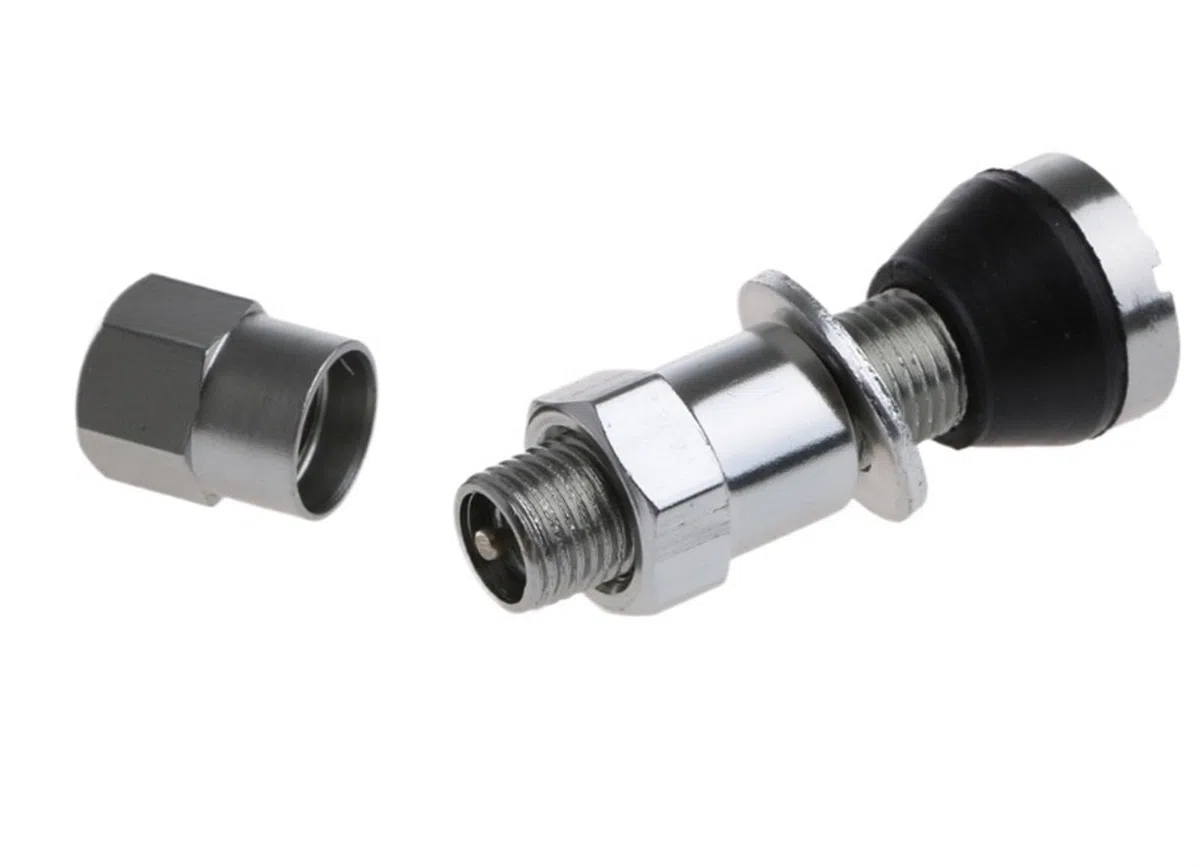 1Pcs Aluminium Auto Tubeless Rad Reifen Ventil Stem Felge Bolt-in W/Staub Kappe(Black-3)