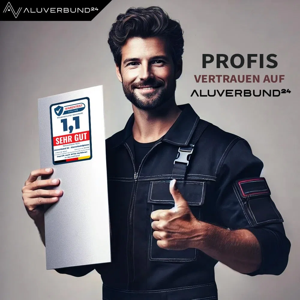 Aluverbund 24 Aluverbundplatte, Aluminium Platte, 3mm dick, Gelb/RAL1023, 110x230cm