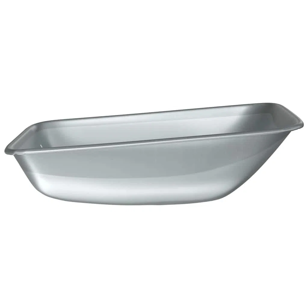Metall Schubkarren Tray Silber 80 x 60 x 25 cm Stahl Schubkarrenschaufel Ersatz für Gartenarbeit