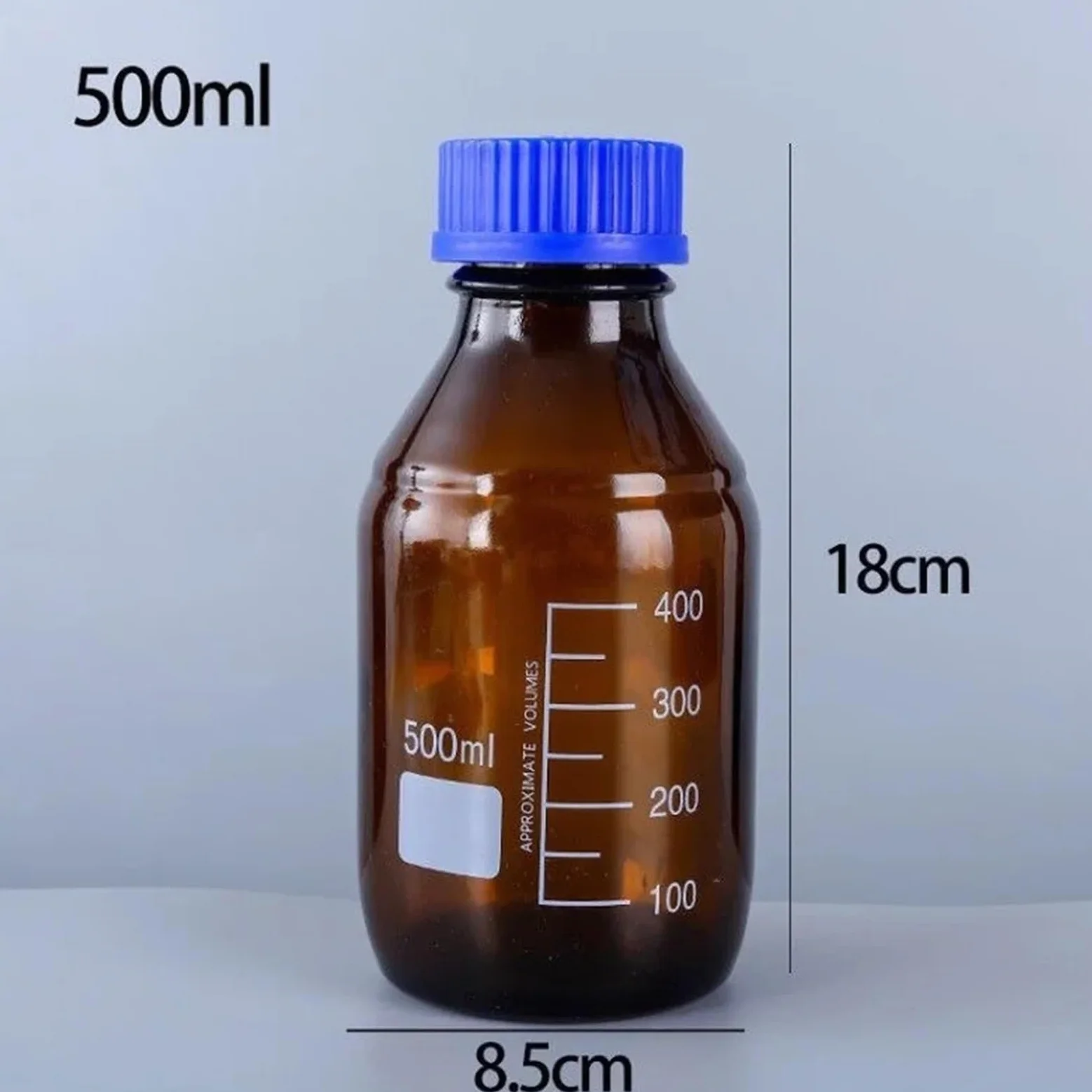 Labor Reagenzglasflasche für Reagenzien und Proben aus Glas mit Schraubverschluss für Labor, 50-1000 ml, 9er Pack (1000 ml Brown 1 Stück)