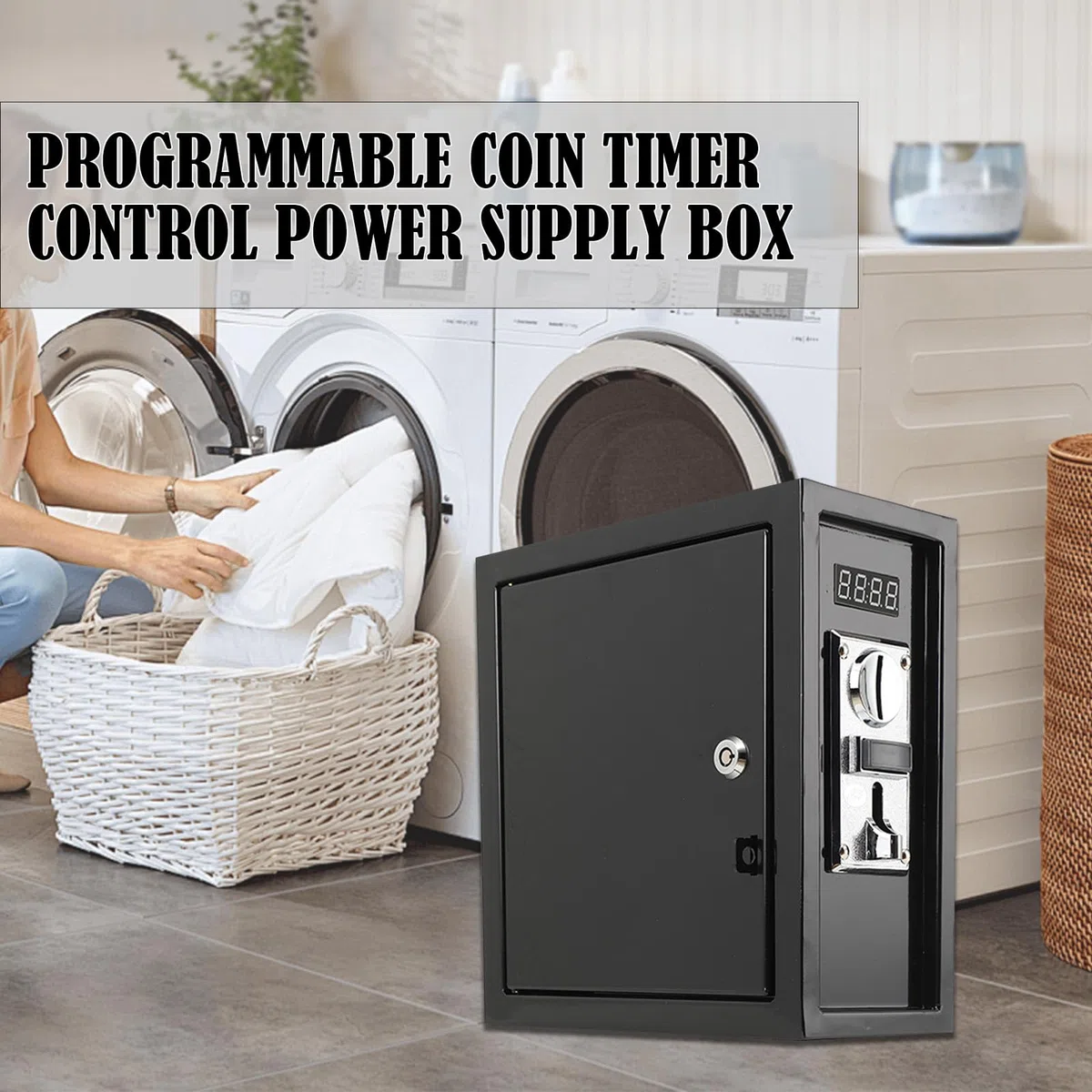 MüNzautomat 220V 10A MetallmüNz-Timer-Steuerkasten MüNze Zeitschaltuhr Box, MüNzautomat für Waschmaschine MassagestüHle, LadegeräTe, Dryers Usw