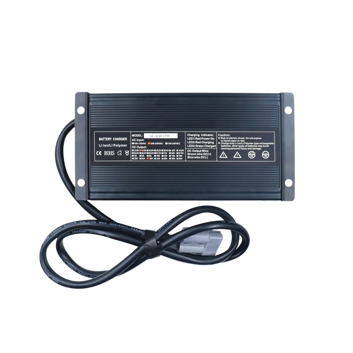 LiFePO4 Ladegerät 12V 30A | Schnelles Laden für Lithium Batterien | Plug & Play mit Anderson-Stecker & Schutzsystem | Inkl. 1,5 m AC & DC Kabel – für Wohnmobil, Boot & Solar