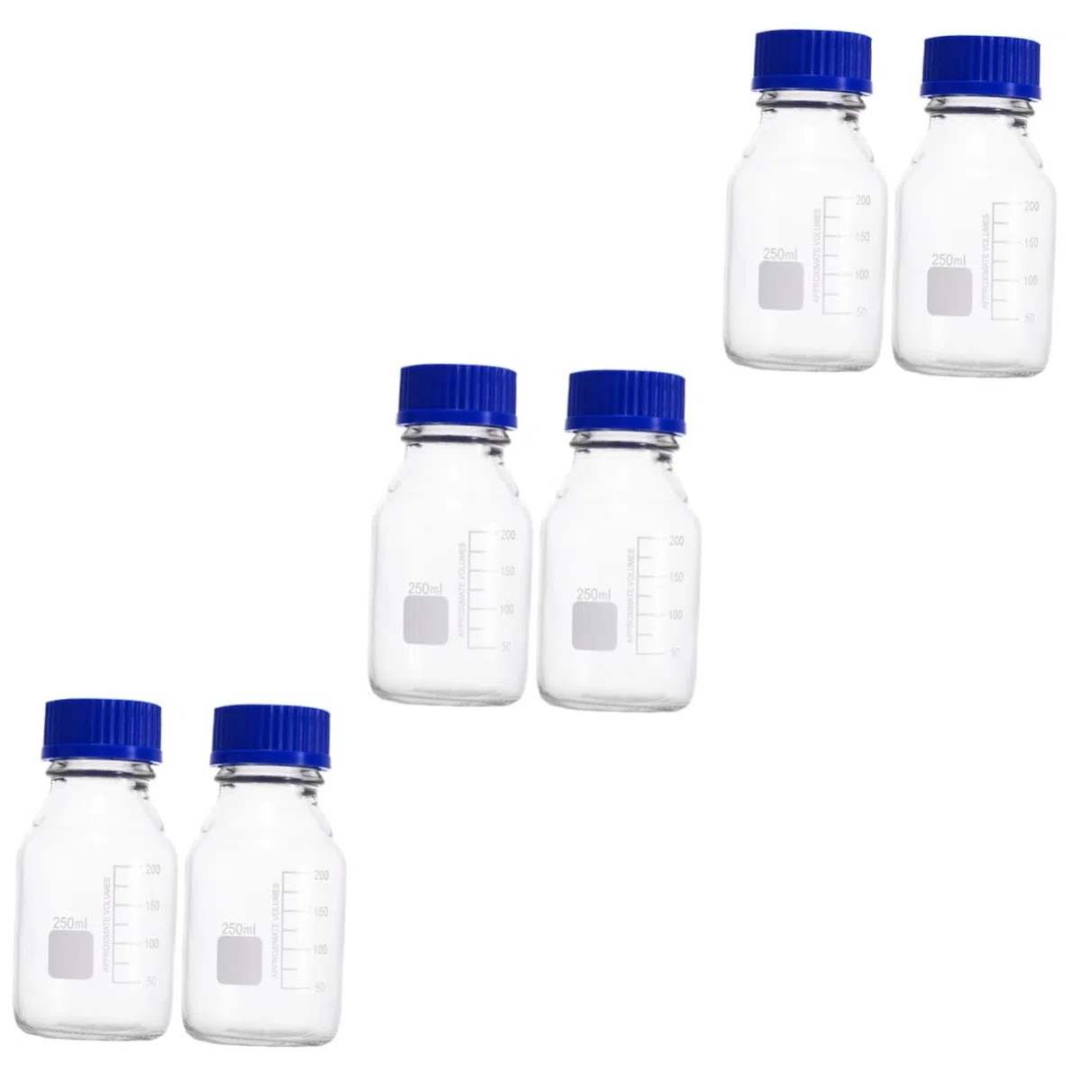 Ciieeo 3 Sätze Reagenzflasche Flaschen Für Chemische Reagenzien Graduierte Laborflasche Reagenzienflasche Mit Schraubverschluss Vorratsflaschen Probenflaschen Glas Transparent 2 Stück * 3