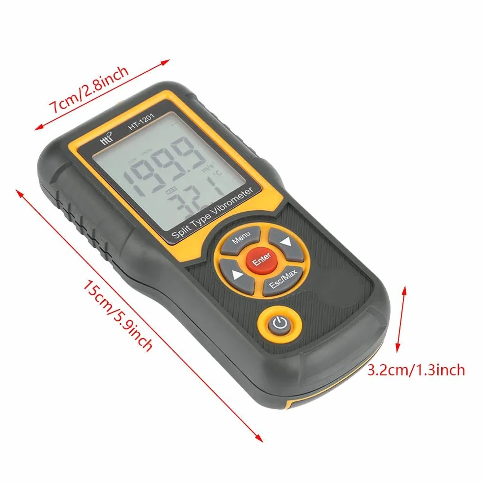 Walfront Vibrationsmessgerät, hochpräzise Geteilte Digitale Vibrationsmessgerät-Prüfvorrichtung Vibrationsmessgerät-Beschleunigungssensor-Messgerät, 0, 1-199, 9 m / s2