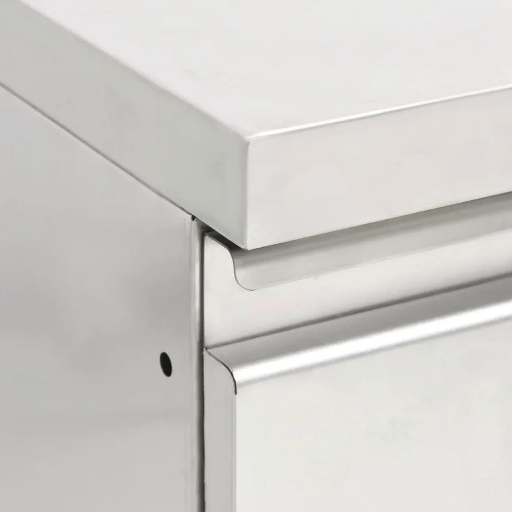 vidaXL Gastro Küchenschrank mit 3 Schubladen Edelstahlschrank Arbeitsschrank Arbeitstisch Schrank Gastronomie Schubladenschrank Edelstahl