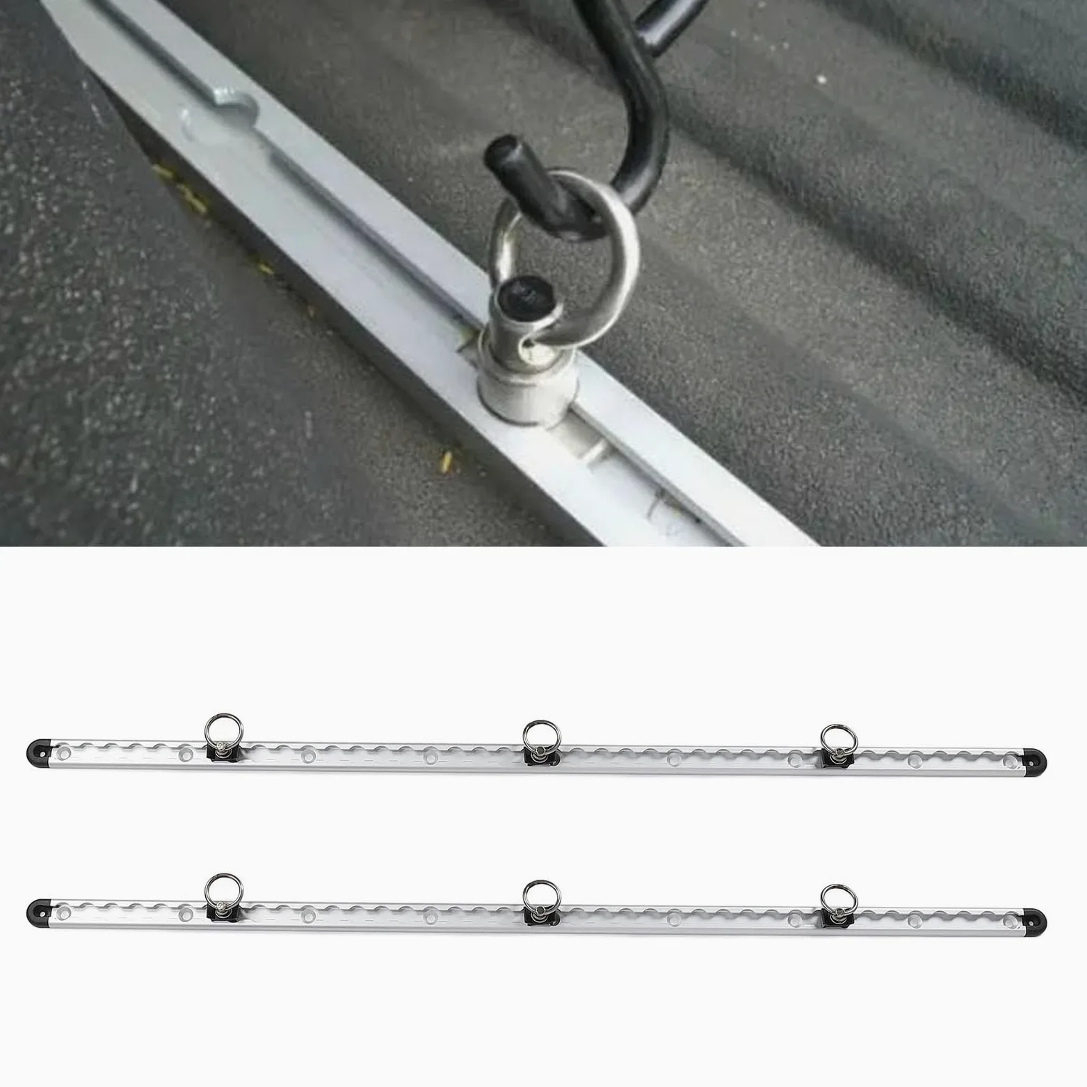 Generic Aluminium L Passend für Schienenschiene Langlebiges Ladungssicherungs-Zurrschienen-Set für LKW-Anhänger 39,37 Zoll 1 Paar Airline-Spannsystem für Motorrad-ATV-Gartentraktor