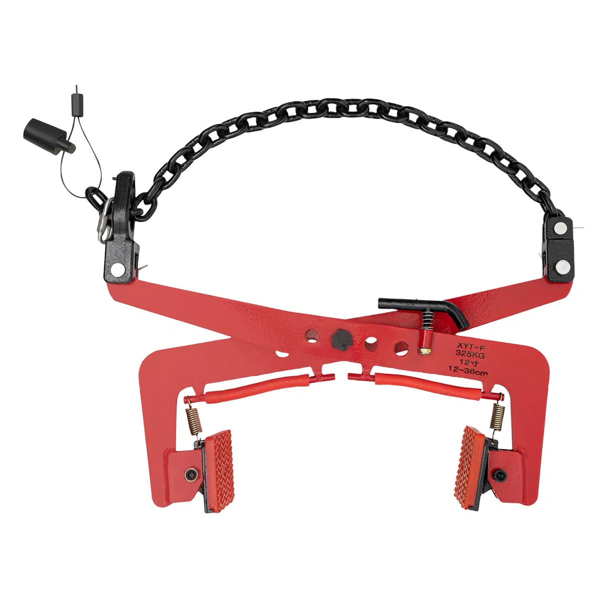 Bordsteinzange Steingreifer bis 325 kg 12-36cm Versetzzange Ziegelzange Randsteinheber Bordsteinversetzzange mit Ketten zum Heben und Transportieren von Holz, Schnittholz und Stein