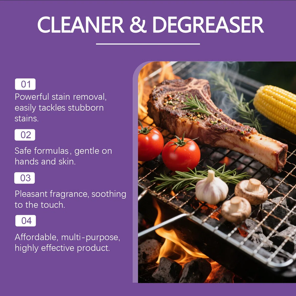 Allzweckreiniger Für Verbrannte Lebensmittel Und Fett, Multifunktionaler Fettentferner Für Außengrill, Grillreinigungsspray Für Die Küche, Easy Off Oven Cleaner Fors Home Cleanering Spray. (4PCS)