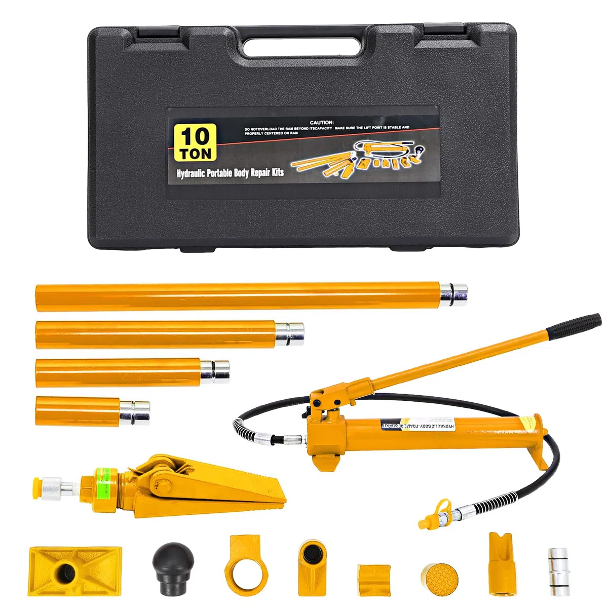 Porta Power Hydraulik-Kit 12 Tonnen mit Handpumpe & 1,4m Ölschlauch – Vielseitiges Aufsatz-Set für Karosserie-Richtarbeiten & Rahmeninstandsetzung – Für Auto, LKW, Werkstatt, Landwirtschaft