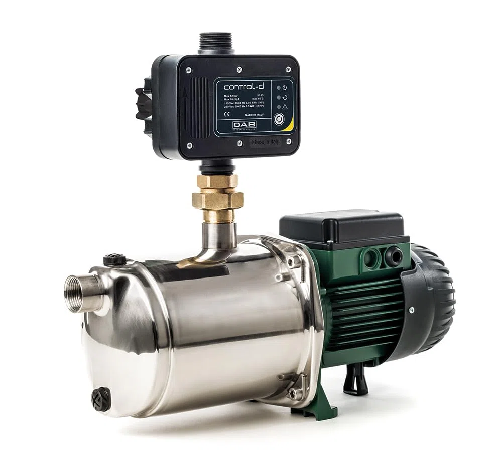 DAB JetInox 132 M + DAB Control-D Hauswasserautomat - 4800 L/Std. - Förderhöhe 48 m - Rostfreier Stahl - Automatische Ein- / Ausschaltung