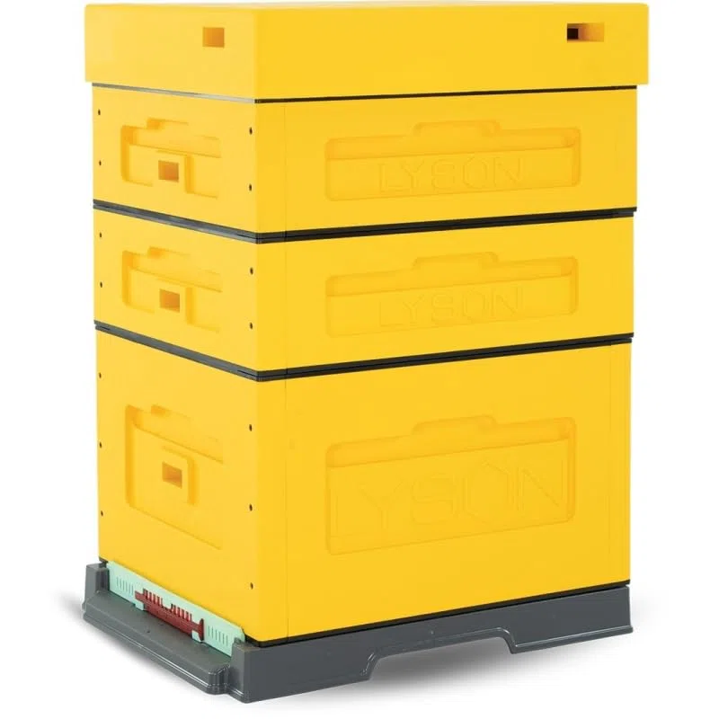 LYSON Bienenbeute Styropor Dadantbeute Dadant Beute OPTIMA Bienenstock-Set (GELB) für die Selbstmontage (Passende Rahmen:47×43,5x30cm;47×43,5x14,5cm)