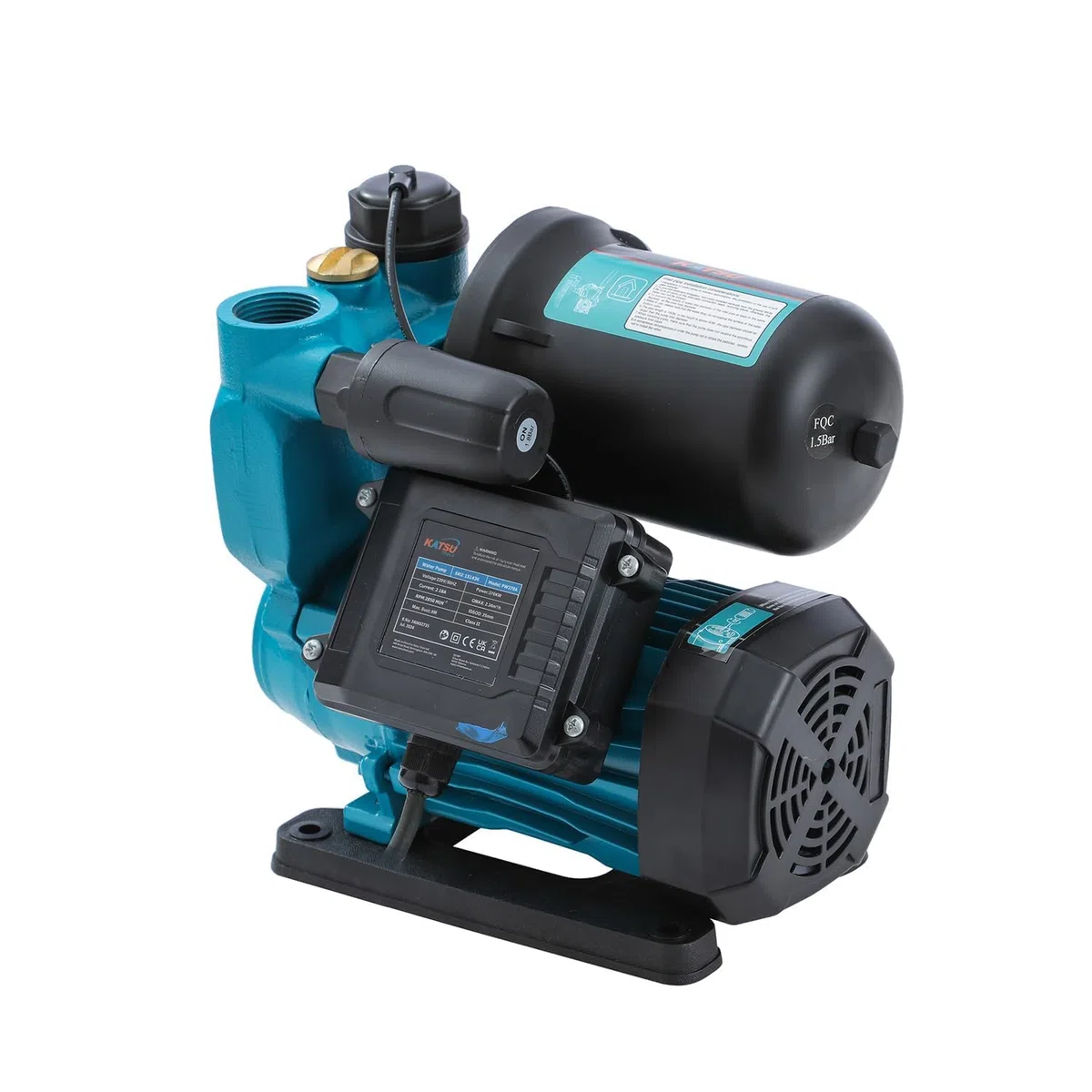 KATSU Wasserpumpe Hauswasserwerk Gartenpumpe 370W, Automatische Druckregelung, selbstansaugend geeignet für Haus- und Gartenwasserhähne 151436