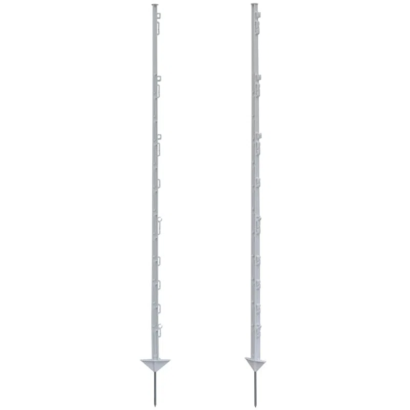 VOSS.farming 20x Weidezaunpfähle, Kunststoff, 150 cm, 14 Ösen, weiß