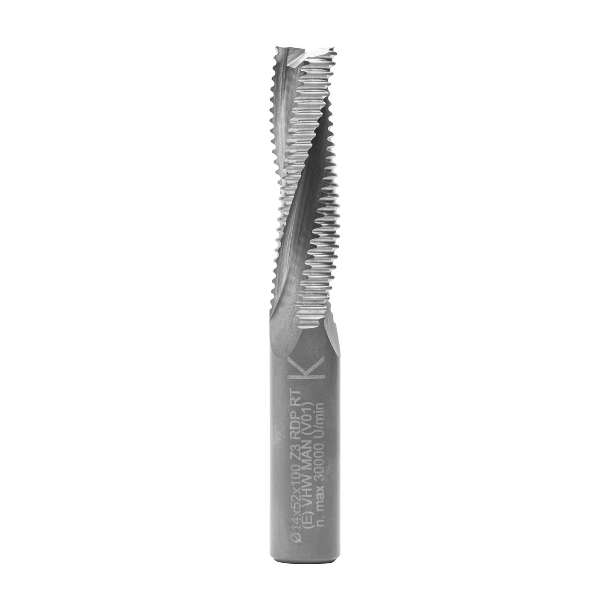 ENT 20703 Schruppfräser VHW, Durchmesser (D) 14 mm, NL 52 mm, Z3, GL 100 mm, Rechtslauf / positiv