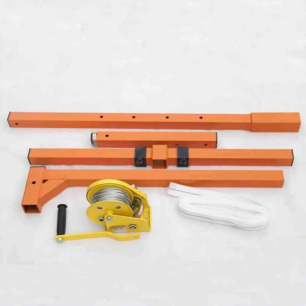 Hochleistungs-Hebegerät für Klimaanlagen, 150 kg Tragkraft, manuelle Seilwinde, robuster Kran mit 15 m Reichweite, einfache Installation, effizientes Oranges Design für H
