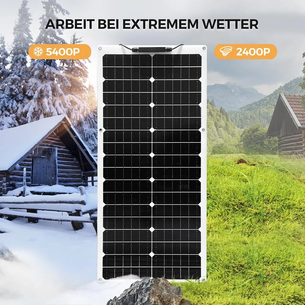 Flexible Solarpanel Kit 50w Solar Set 12V, 50Watt Solaranlage Wohnwagen | Solarmodul Komplettset mit 10A 12V/24V Solar-laderegler Solarkabel für 12v Batterien Wohnmobil Camping Boot