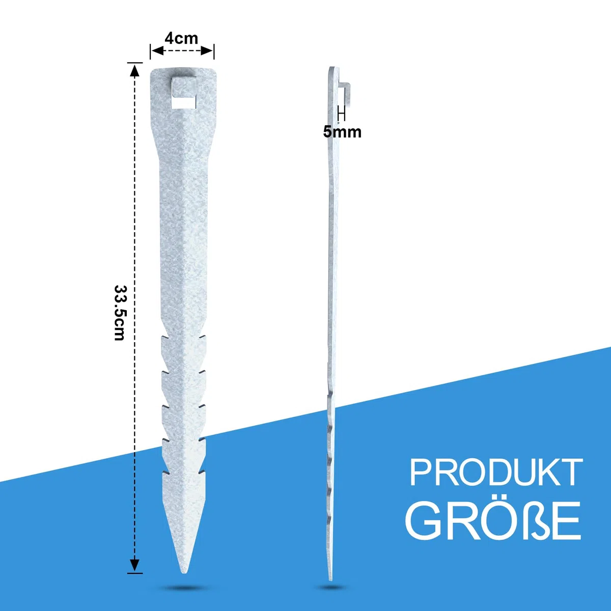 JYioug 30X Bodenanker für Wildzaun – Zaunanker zur Befestigung von Knotengeflecht – Erdnägel 33 cm lang aus verzinkt für stabilen Halt von Wild-Zaun und Weidezäunen (30 Stück)
