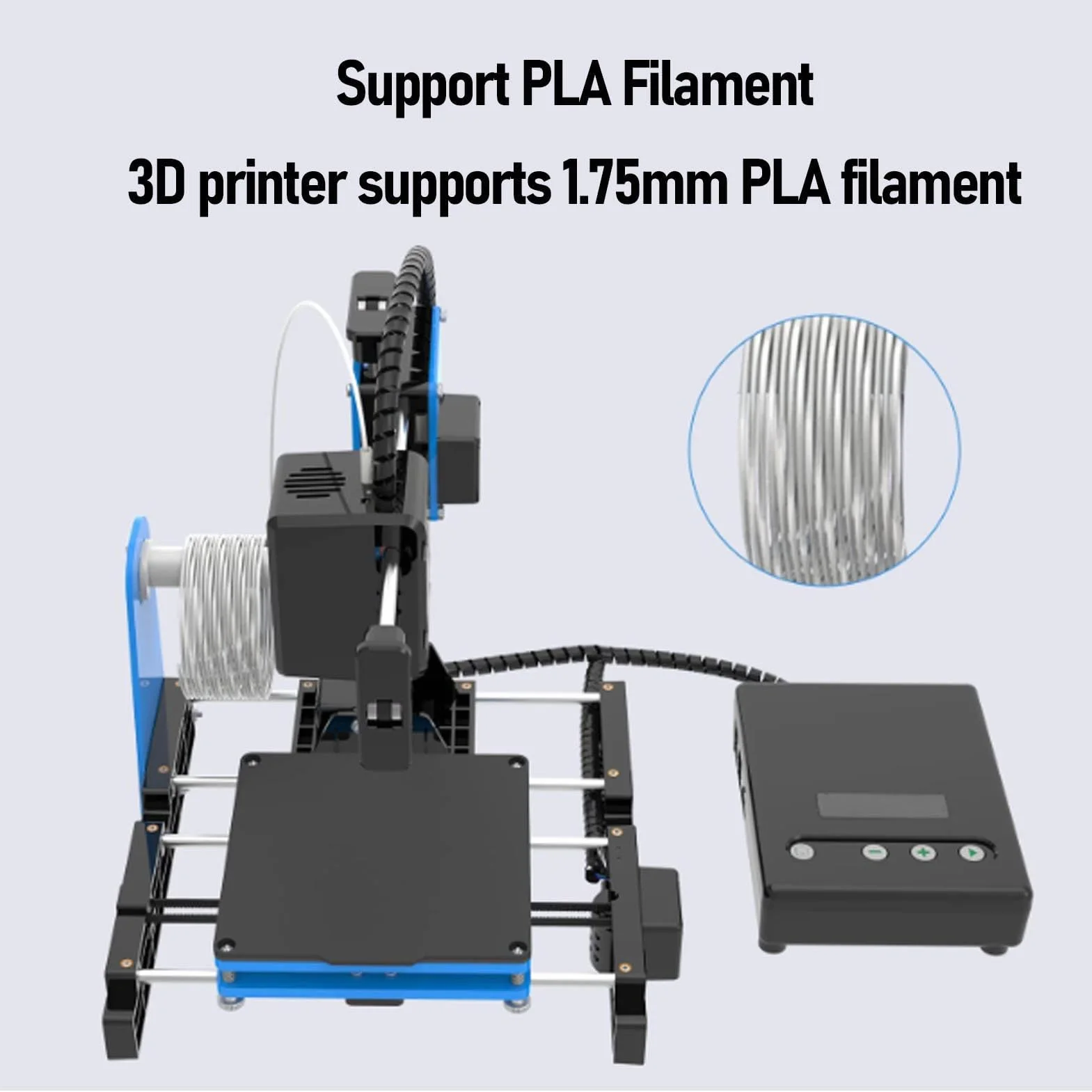 3D Drucker Klein3D-Drucker für Anfänger Unterstützt das Drucken mit Einem Mausklick, 3D-Druckmaschinen mit PLA Filament 10-40mm/s Druckgröße 100x100x100mm (EU -Stecker)