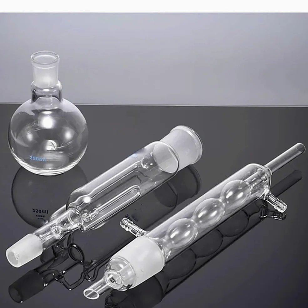 250 ml Soxhlet-Extraktionsgerät aus Glas mit gewölbtem Kühler und Extraktorkörper, Laborglas