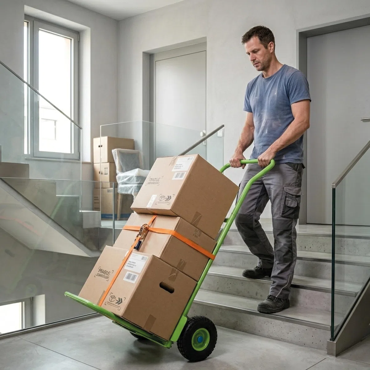Sackkarre Paketsackkarre mit 2 Plattformen klappbar grün 150 kg Tragkraft 24 cm Reifendurchmesser 49 x 89 x 122 cm Gesamtmaße Transportkarre